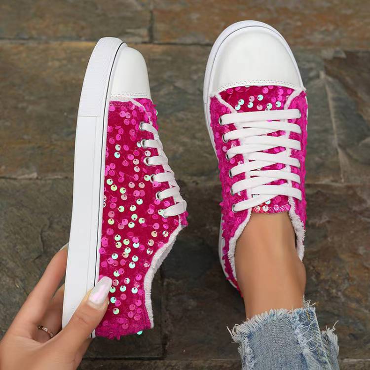 Damen Glamouröse Sneakers mit funkelnden Pailletten EB