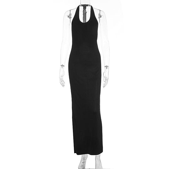 Damen Elegantes Maxikleid mit Halterneck und figurbetontem Schnitt EB