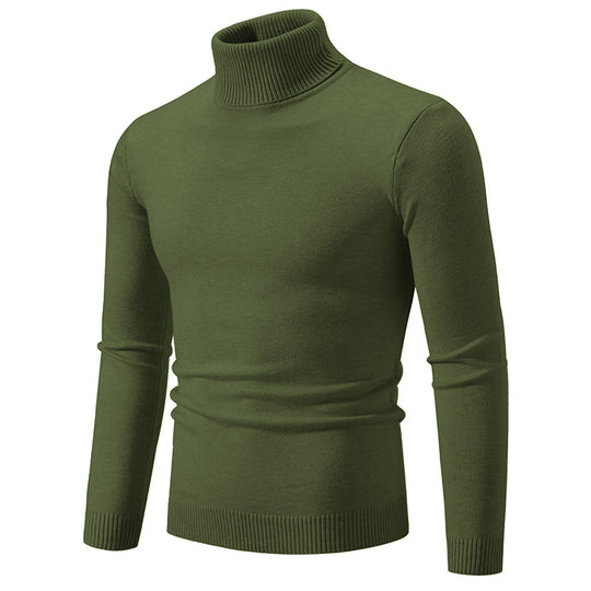 Herren nan Slim-Fit Rollkragenpullover aus Feinstrick mit geripptem Stehkragen und elastischem Bund EB