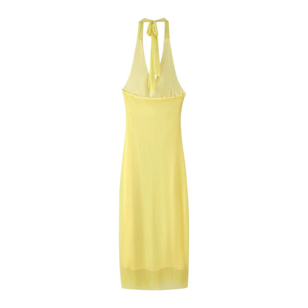 Damen Maxikleid mit voluminösem Rüschendesign EB