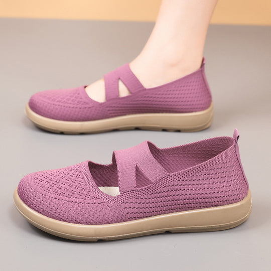 Damen leichte und atmungsaktive Ballerinas mit flexiblem Obermaterial EB
