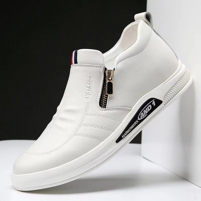 Herren Elegante und komfortable Leder-Slipper mit Reißverschluss EB