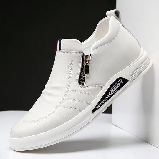 Herren Elegante und komfortable Leder-Slipper mit Reißverschluss EB