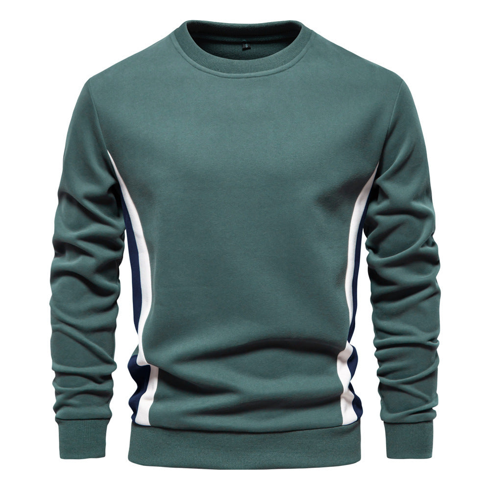 Herren nan Rundhals-Sweatshirt aus Baumwollmix mit seitlicher Kontrastpaspel und schmaler Silhouette EB