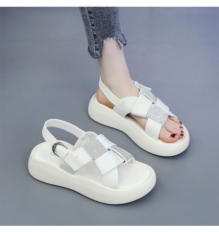 Damen Komfortable Sandalen mit modischen Strass-Akzenten EB