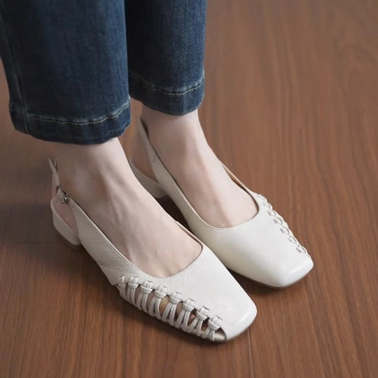 Damen Slingback-Pumps mit modischem Riemendetail und bequemer Fußbettgestaltung EB