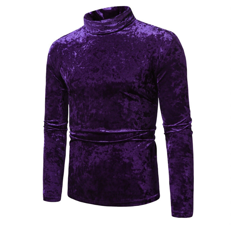 Herren eleganter Rollkragenpullover aus Samt EB