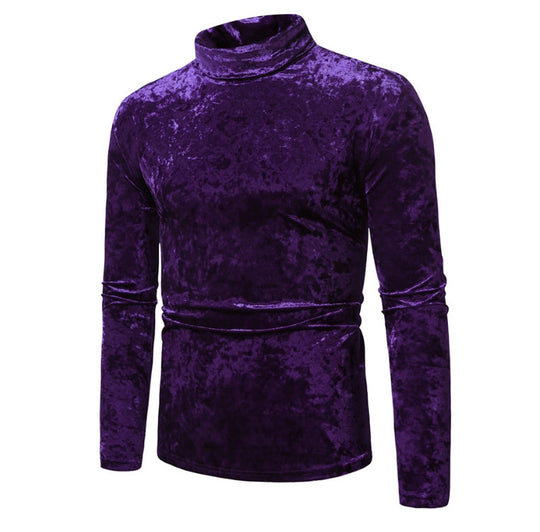 Herren eleganter Rollkragenpullover aus Samt EB