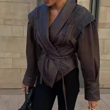 Damen Bikerjacke aus Kunstleder EB