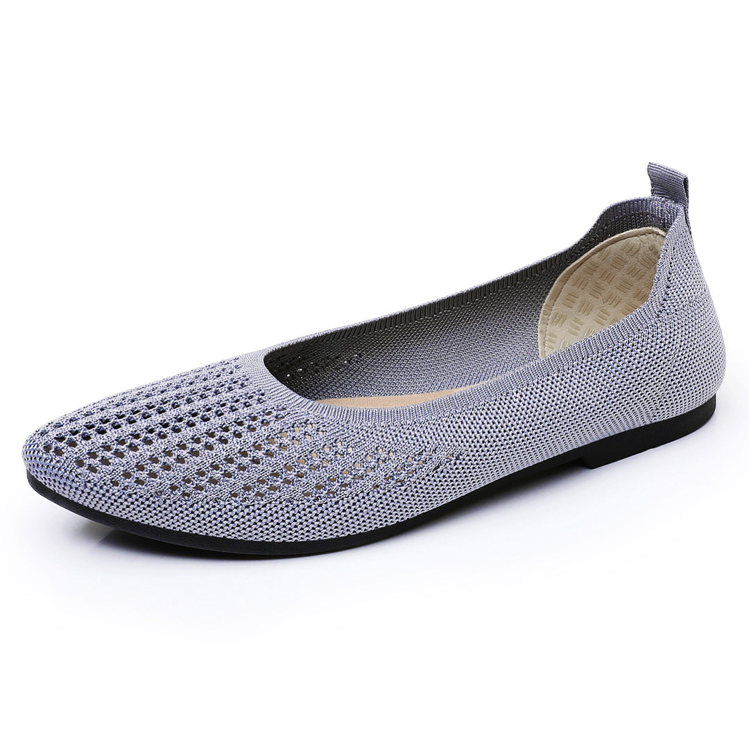 Damen Atmungsaktive Ballerinas mit elastischem Strickdesign EB