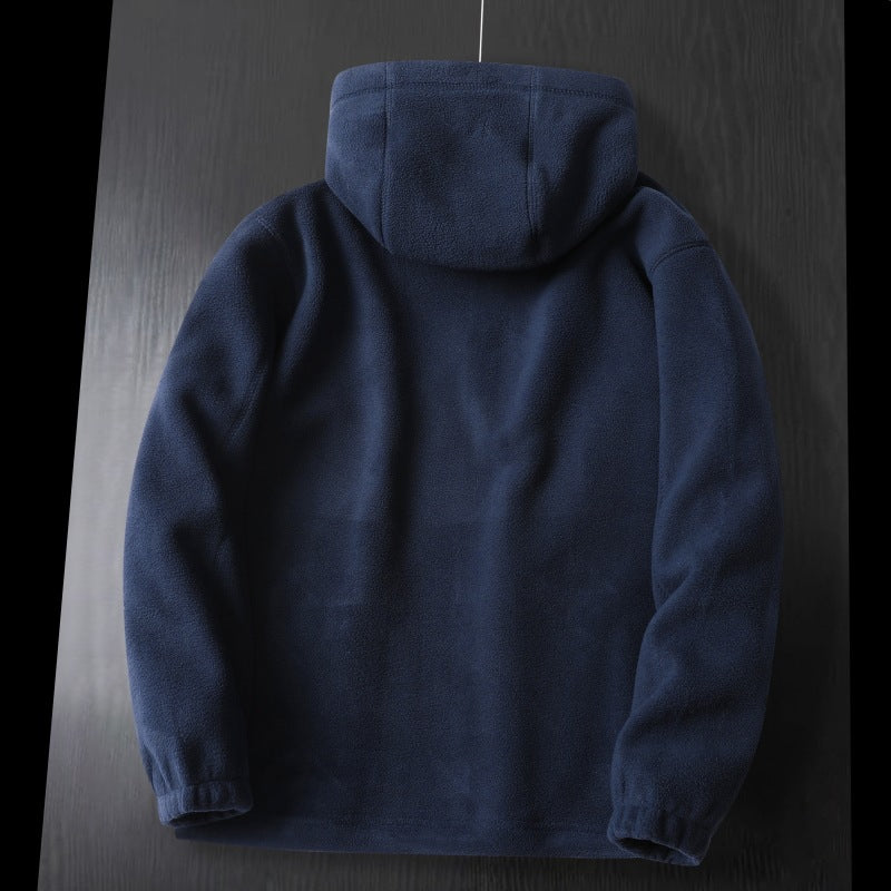 Damen Kapuzenfleecejacke im Outdoor‑Look mit doppellagiger Microfleece‑Innenlage, Reißverschluss und elastischen Bündchen EB