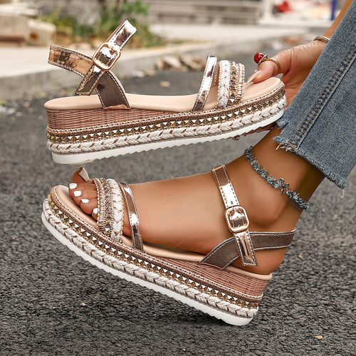 Damen dekorative Zehentrenner-Sandalen EB