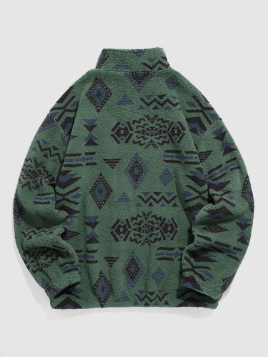 Damen Fleece-Pullover mit modischem Ethno-Muster EB