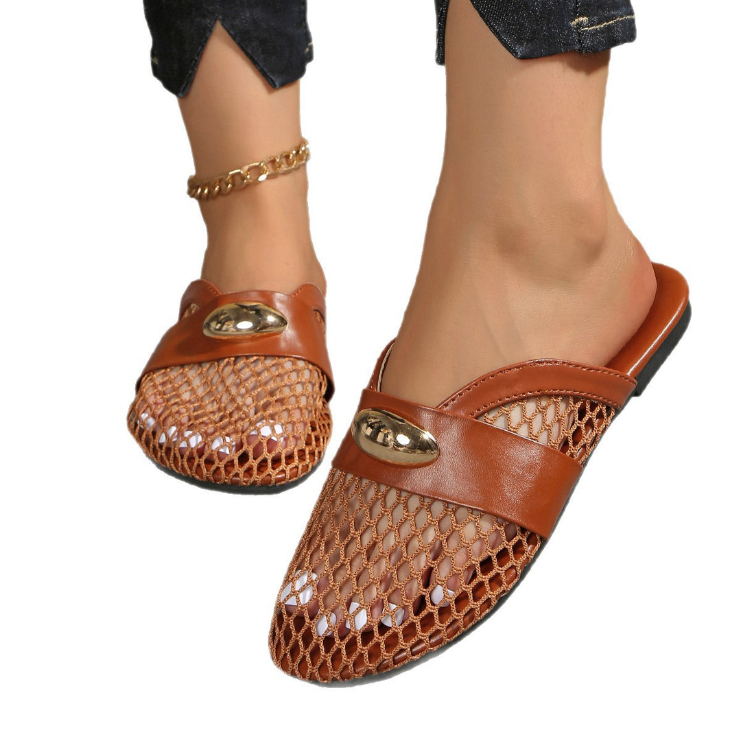 Damen Elegante und atmungsaktive Slingback-Ballerinas mit modischem Netzdesign EB