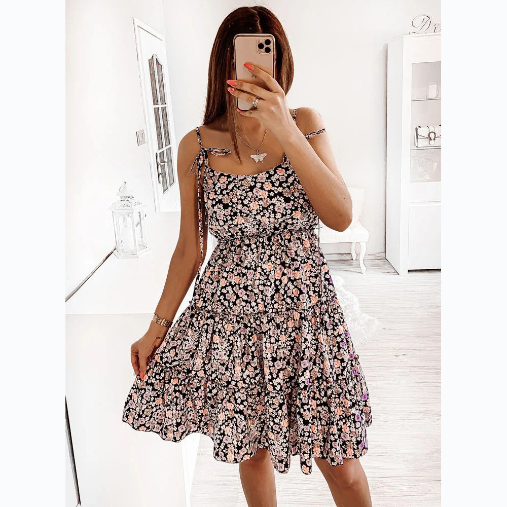 Damen Wonderland Kleid mit verspieltem Blumendruck und lässiger Passform EB