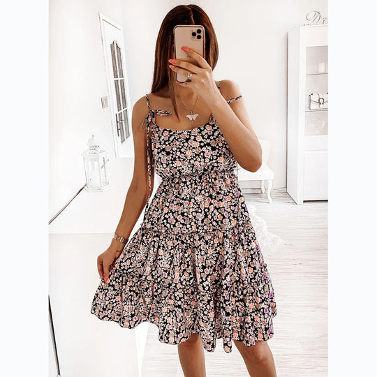 Damen Wonderland Kleid mit verspieltem Blumendruck und lässiger Passform EB