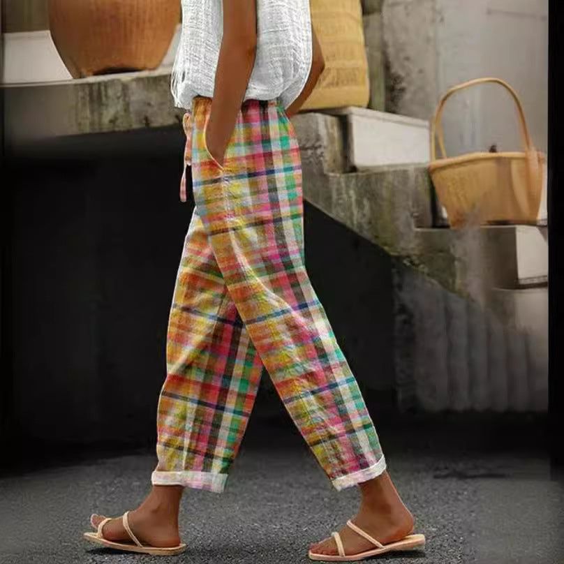 Damen Bequeme Karottenhose aus leichtem Material Heidi-Mode