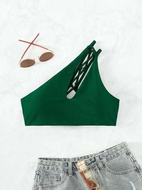 Damen Einseitiger Bikini-Top mit kreativem Schnitt EB