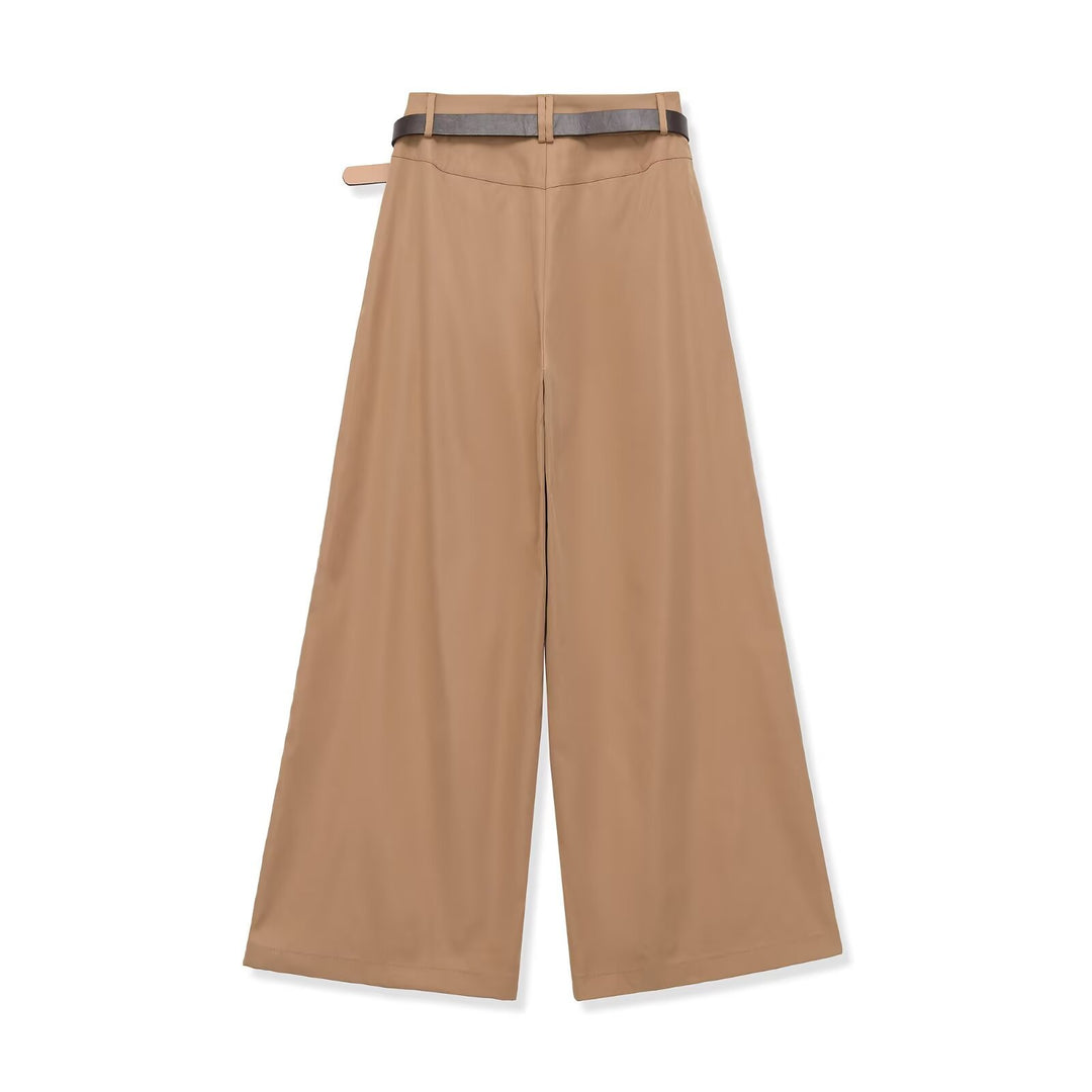 Damen weite Hochbundhose mit abnehmbarem Gürtel EB