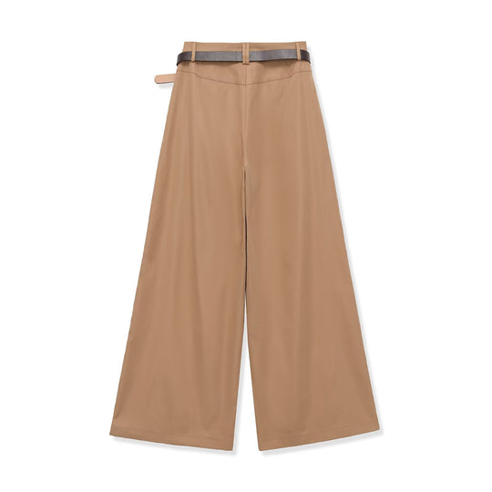 Damen weite Hochbundhose mit abnehmbarem Gürtel EB
