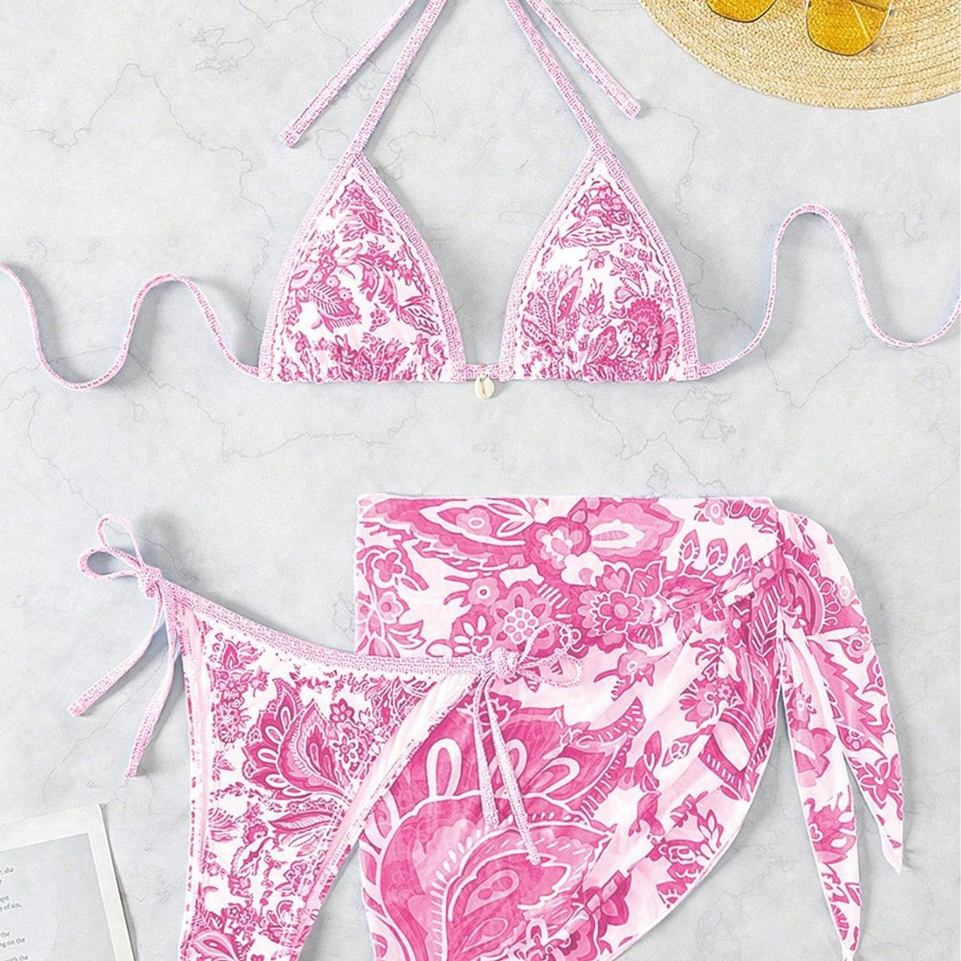 Damen Triangel-Bikini-Set mit elegantem Wickelrock EB