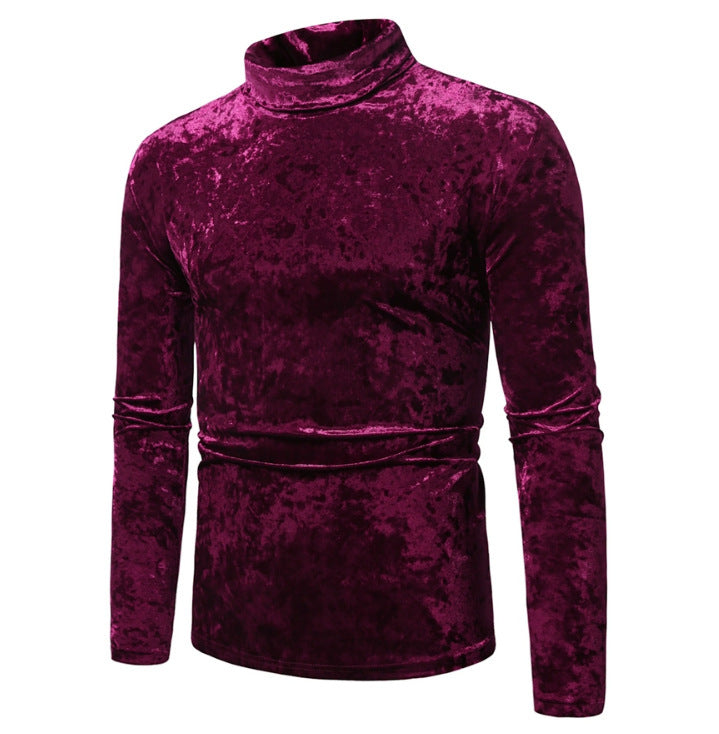 Herren eleganter Rollkragenpullover aus Samt EB