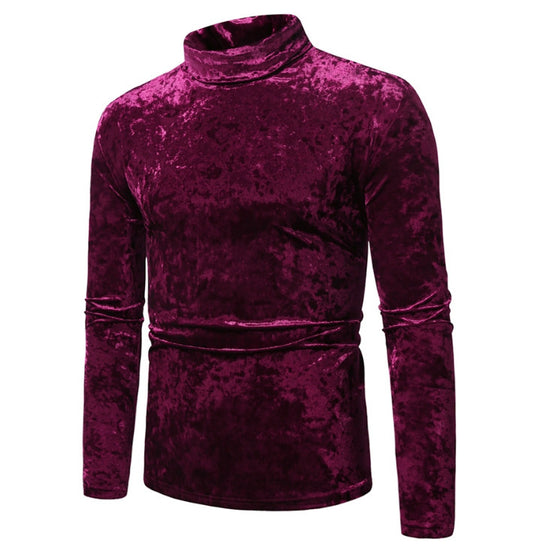 Herren eleganter Rollkragenpullover aus Samt EB