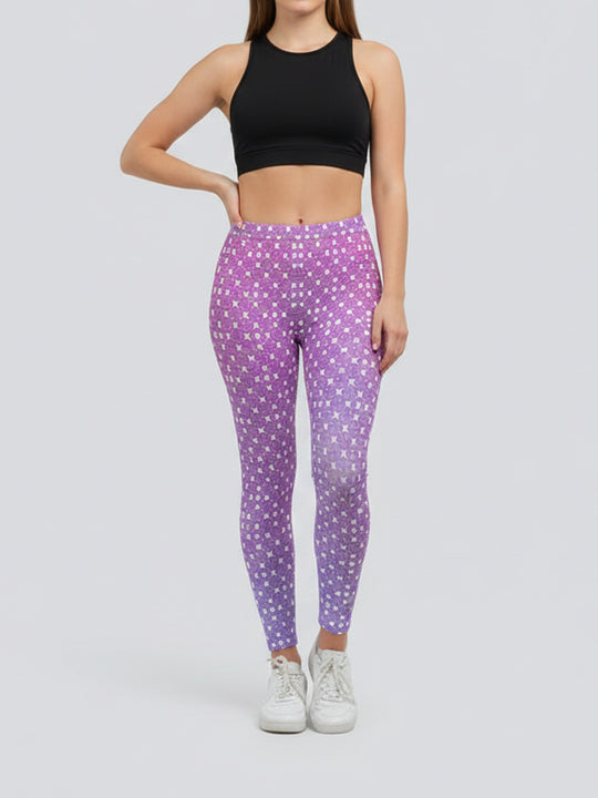 Damen Sportleggings mit stylischem Sternen-Design und hohem Bund EB