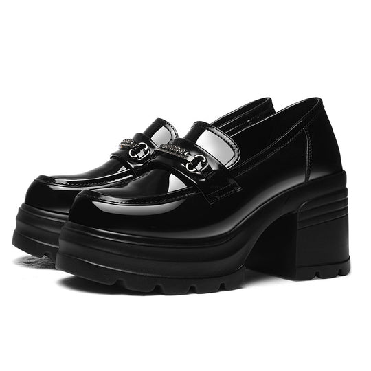 Damen Moderne Plateau-Schuhe mit modischer Schnallen-Detail EB