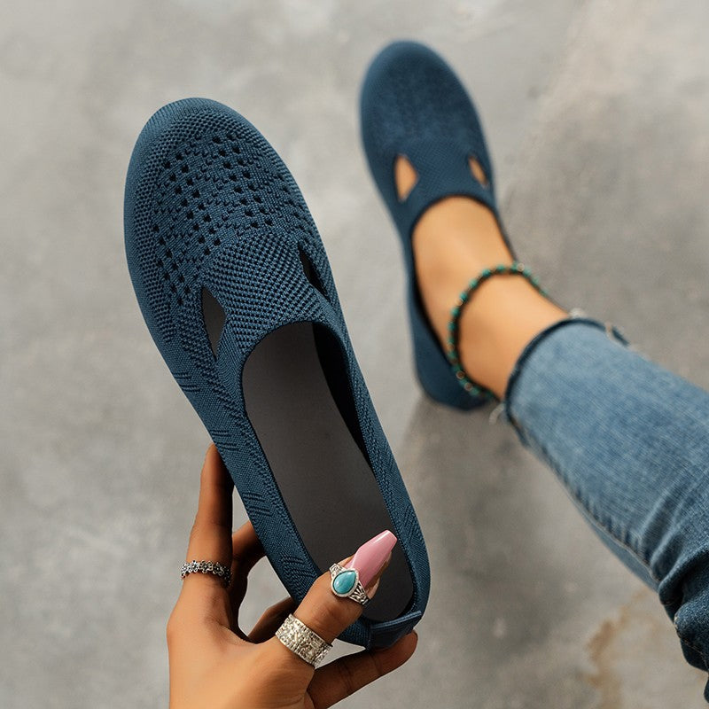 Damen atmungsaktive Filzschuhe mit offenem Design EB