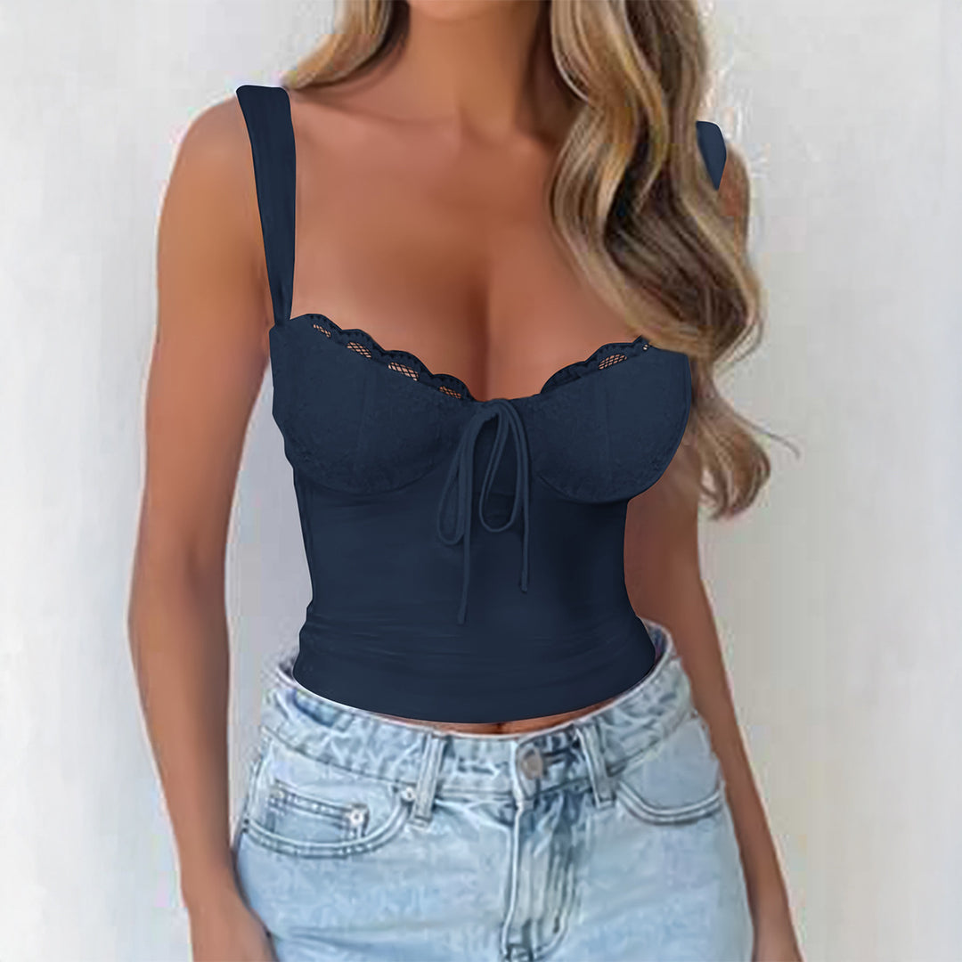 Damen Spitzen Trägertop mit raffiniertem Knoten-Design EB