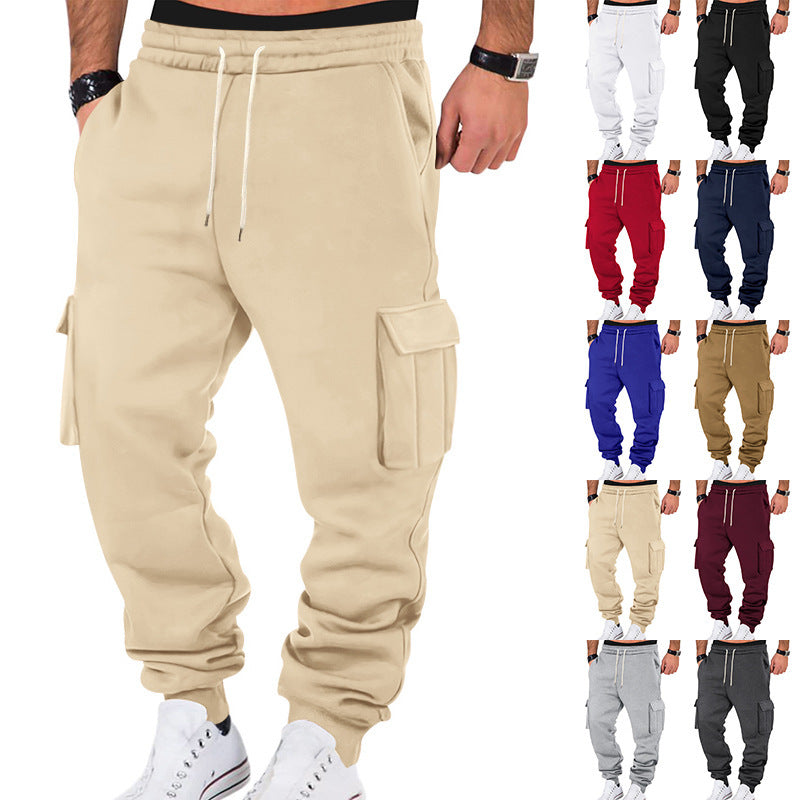 Herren nan Cargo-Jogginghose mit Kordelzug, aufgesetzten Klappentaschen und elastischen Bündchen EB