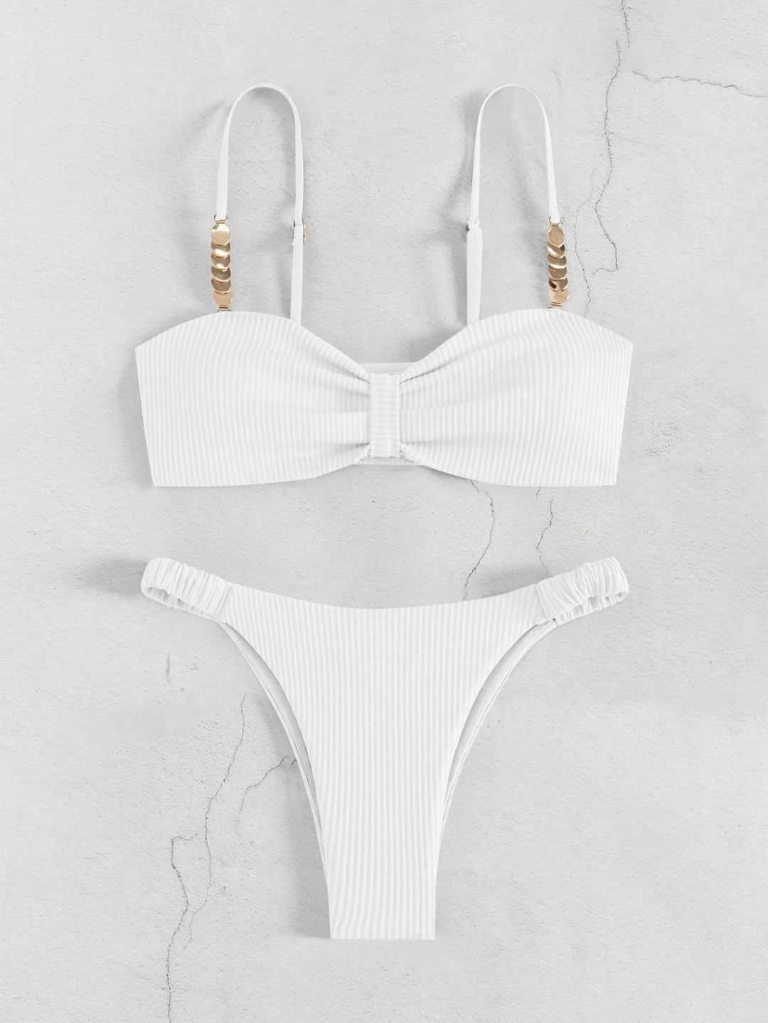 Damen Bustier-Bikini mit elegantem Schleifen-Design und modischen Akzenten EB
