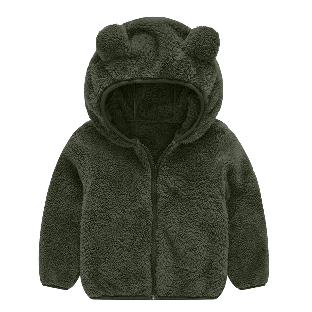 Damen Fleecejacke mit niedlichem Bärenohren-Design EB