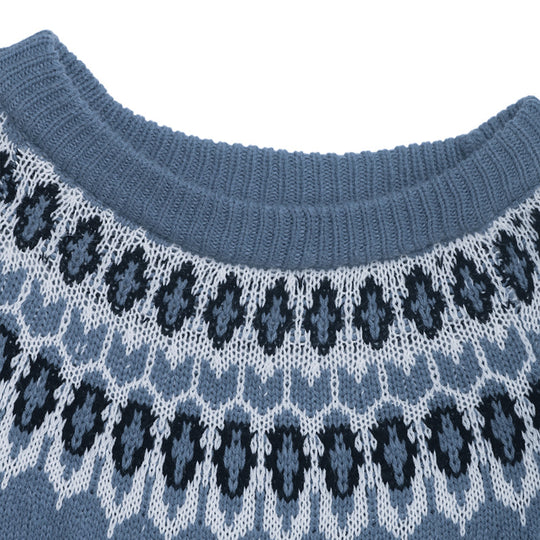 Damen Strickpullover mit skandinavischem Muster und großzügigem Schnitt EB