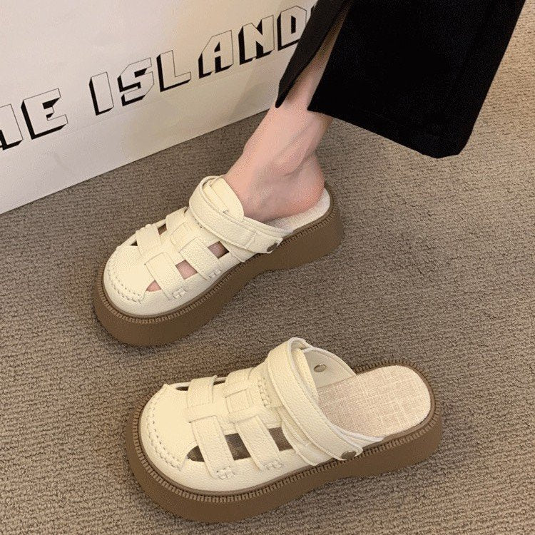 Damen Clogs mit verstellbaren Riemen und komfortablem Plateau EB