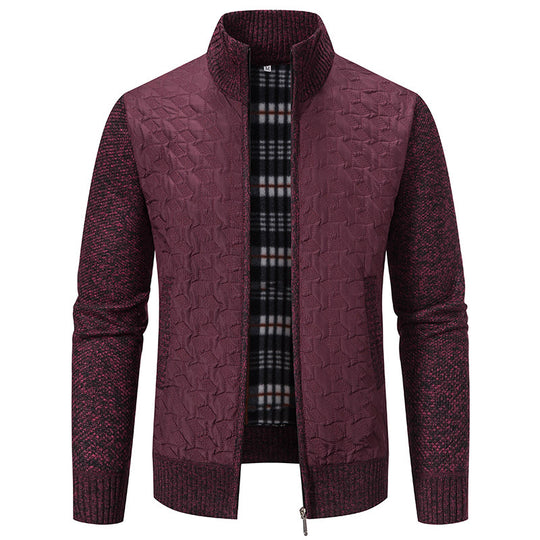 Herren modische Steppjacke mit hohem Kragen und strukturiertem Design EB