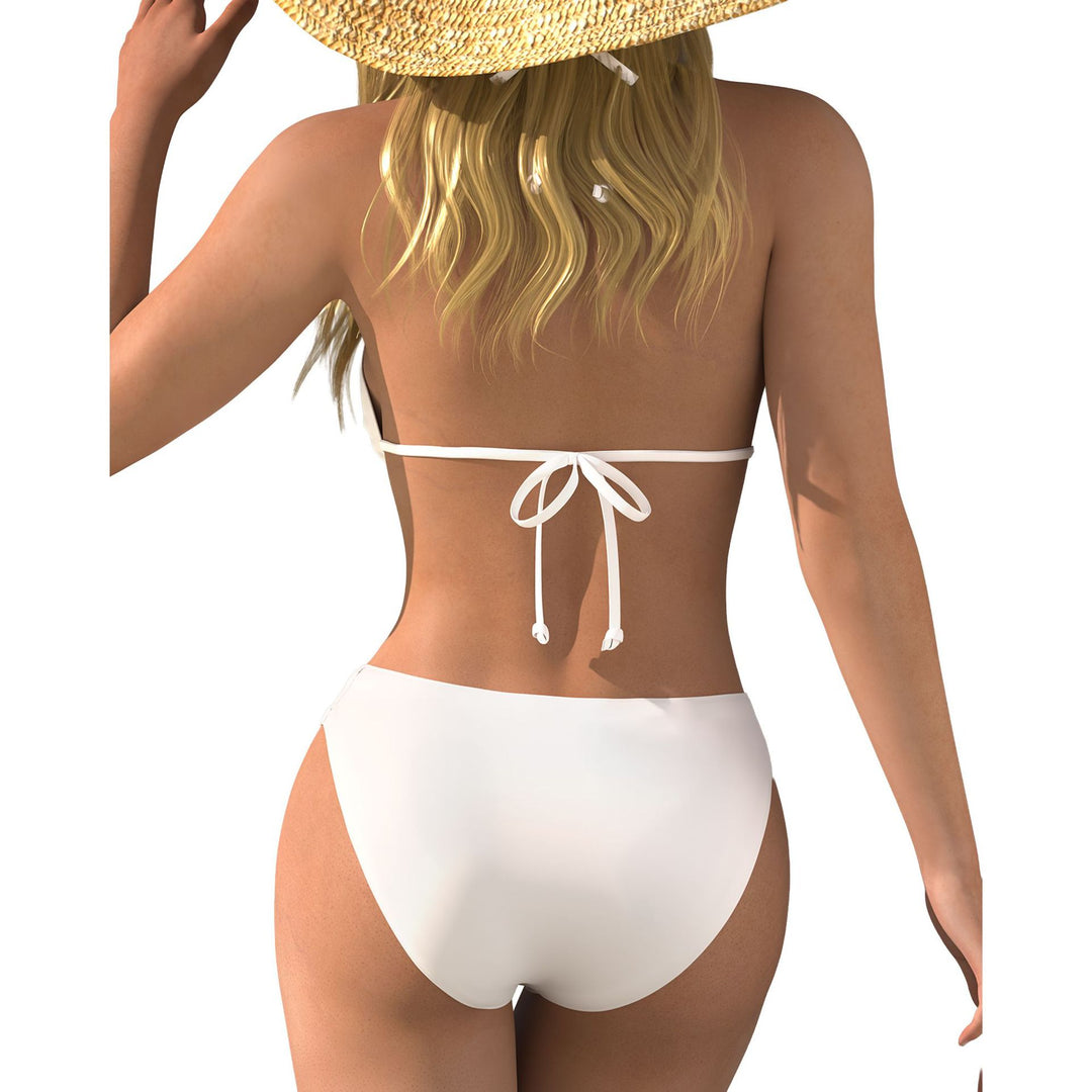 Damen Bikini-Set mit langärmligem Netzoberteil und bequemen Unterteilen EB