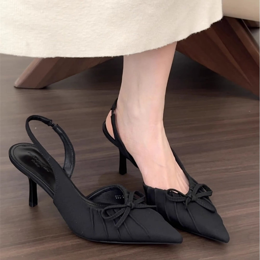 Damen Slingback-Pumps mit raffinierter Schleifen-Details und elegantem Design EB