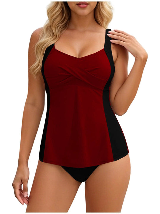 Damen Tankini mit elegantem Wickeldesign und figurformenden Einsätzen EB