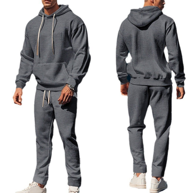 Herren lässiger Kapuzenpullover mit strukturiertem Design und praktischen Taschen EB