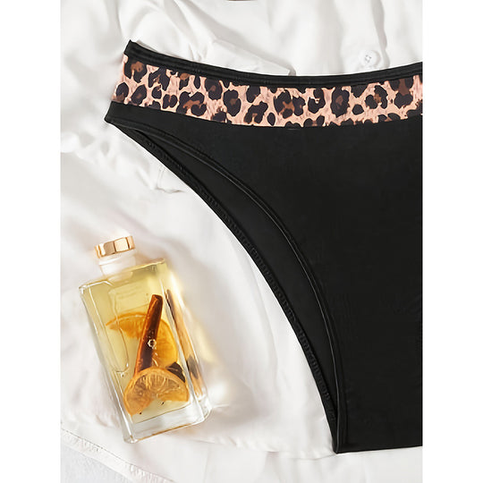 Damen Bikini-Set mit gemütlichem Twist-Design und animalischem Akzent EB