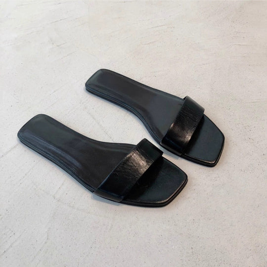 Damen Modische Slides mit breiter Riemenfront EB