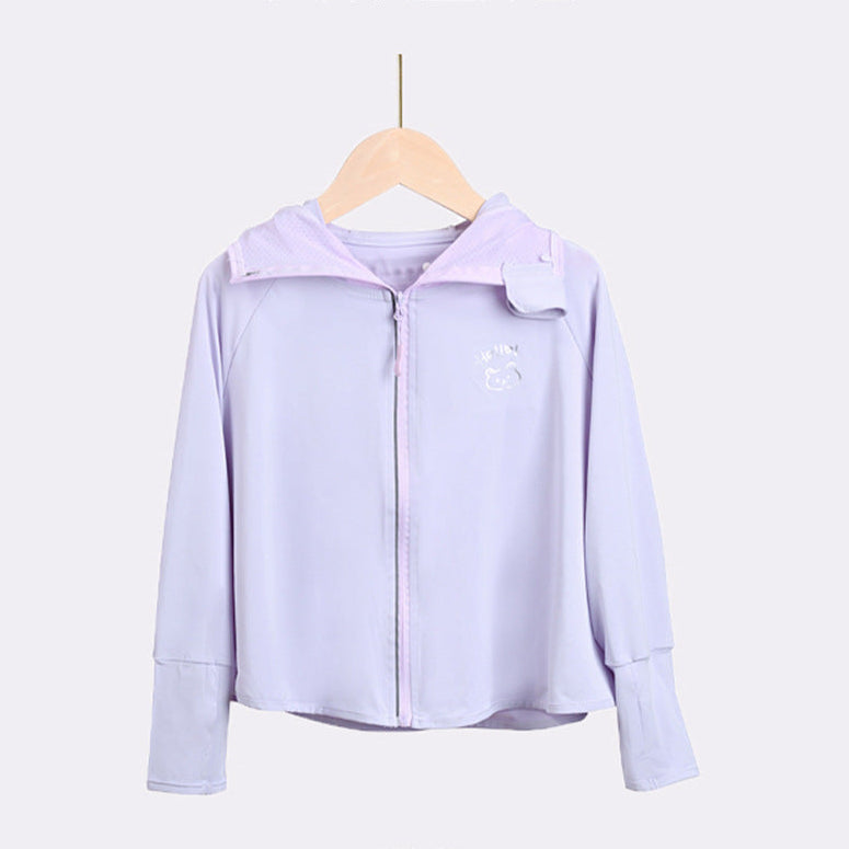 Damen leichte UV-Schutzjacke mit Kapuze und Reißverschluss EB