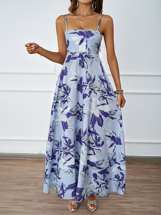Damen Maxikleid mit modernem grafischem Design und elegantem A-Linien-Schnitt EB