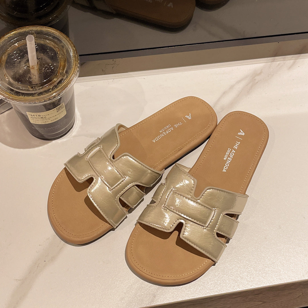 Damen Trendige Slide-Sandalen mit modischem Riemendetail EB