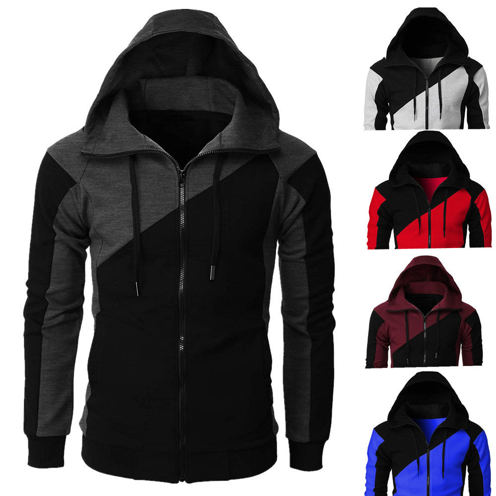 Herren Sportliche Kapuzenjacke mit kontrastierenden Farbakzenten EB