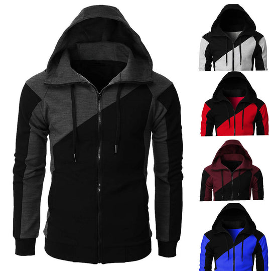Herren Sportliche Kapuzenjacke mit kontrastierenden Farbakzenten EB