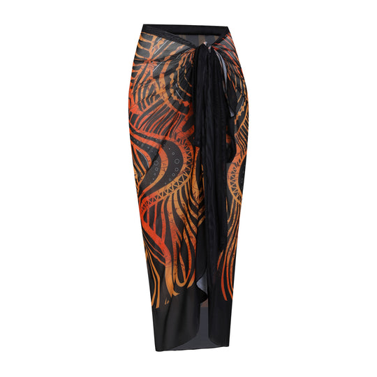 Damen Hochgeschnittene Palazzo-Hosen mit buntem Muster EB