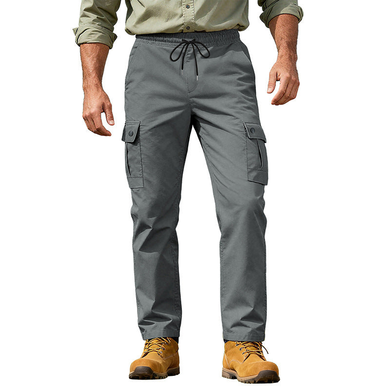 Herren nan robuste Outdoor-Cargohose mit elastischem Tunnelzugbund und aufgesetzten Klappentaschen EB